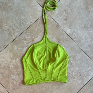 Urban Outfitters lime green cropped halter top